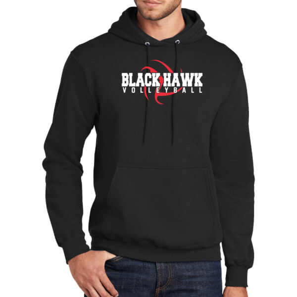 Black Hawk Volleyball 2026 Logo 1 - Tall Core Fleece Pullover Hooded Sweatshirt Thumbnail