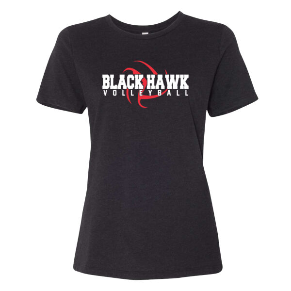 Black Hawk Volleyball 2026 Logo 1 - Women’s Relaxed Fit Heather CVC Tee Thumbnail