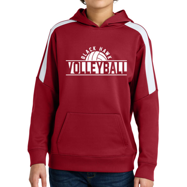 Black Hawk Volleyball 2026 Logo 1 - Youth Sport Wick ® Fleece United Pullover Hoodie Thumbnail