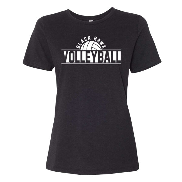 Black Hawk Volleyball 2026 Logo 1 - Women’s Relaxed Fit Heather CVC Tee Thumbnail