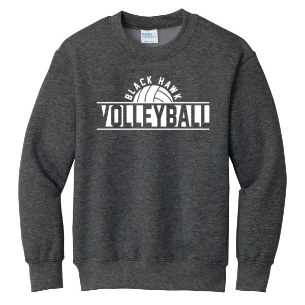 Black Hawk Volleyball 2026 Logo 1 - Youth Core Fleece Crewneck Sweatshirt Thumbnail